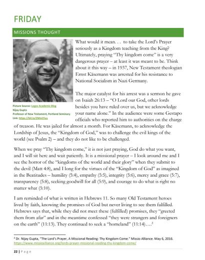 missions thought example