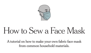 A Picture Linking to a New York Times PDF on how to sew a face mask.